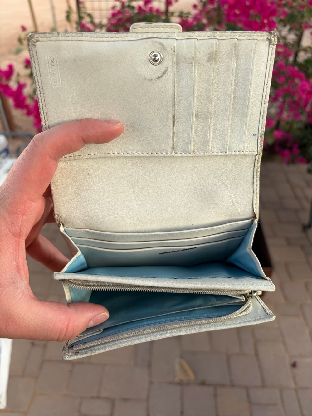 Light Blue Coach Buckle wallet - Picture 3 of 4